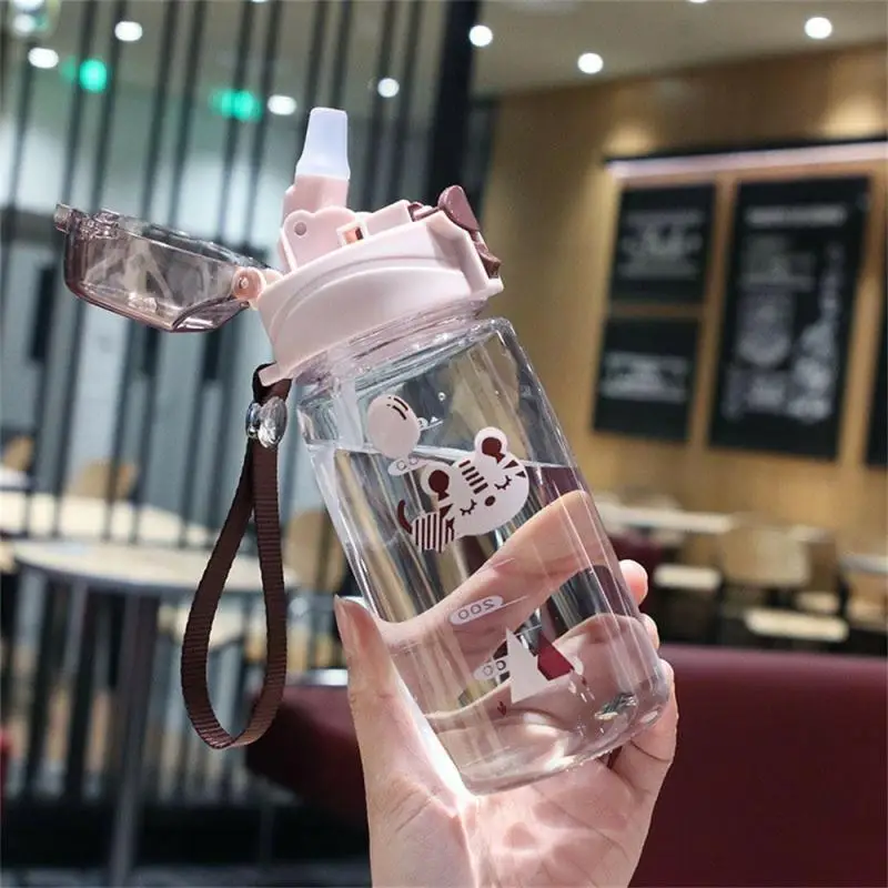 Sippy Cup Pc Anti-fall Easy To Carry Rope Lifting Design Wear And Tear Resistance Drinking Utensils Cartoon Bounce Lid Sippy Cup