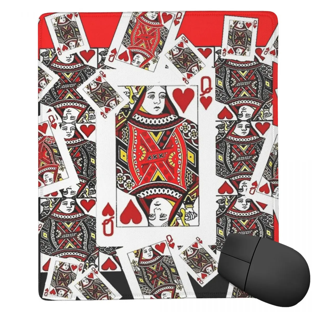 Casino Nights Red Queen Of Hearts 7x9 in 22x18 cm Mouse Pad Computer Keyboard Mouse Mat Gaming PC Laptop Desk Mat