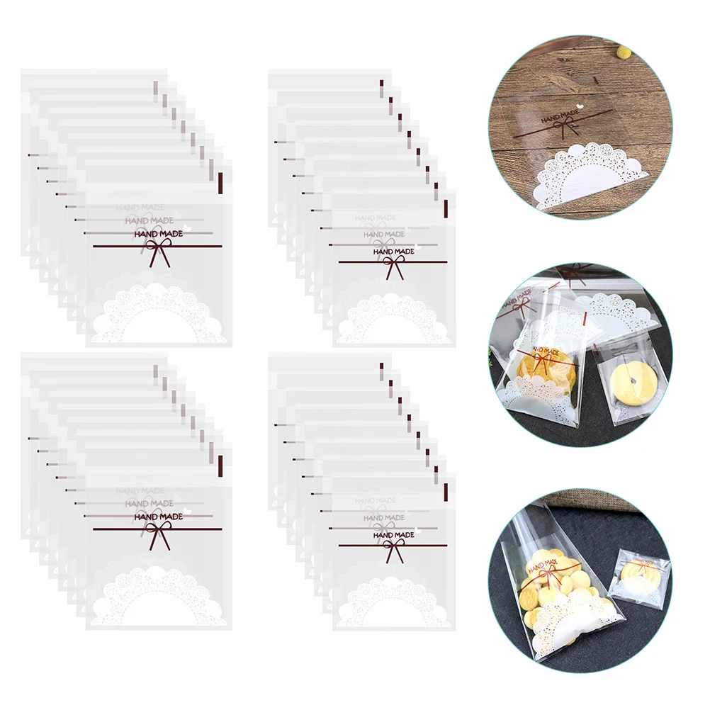 

500Pcs Food Seal Bags Clear Self Adhesive Snack Pouches for Candy Cookie Bakery Storage Seal Bags Food Bag Snack Bag