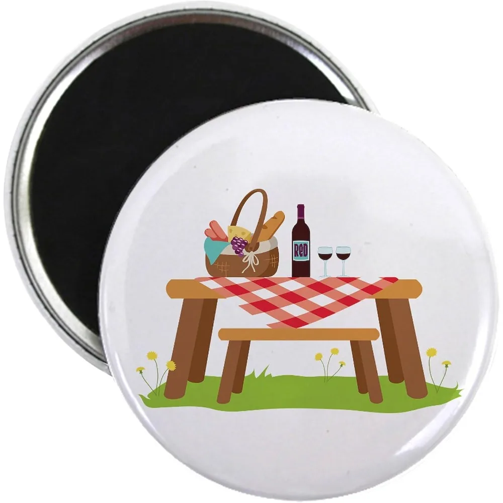 

Picnic Table Basket Wine Magnets 2.25" Magnet (100 Pack)