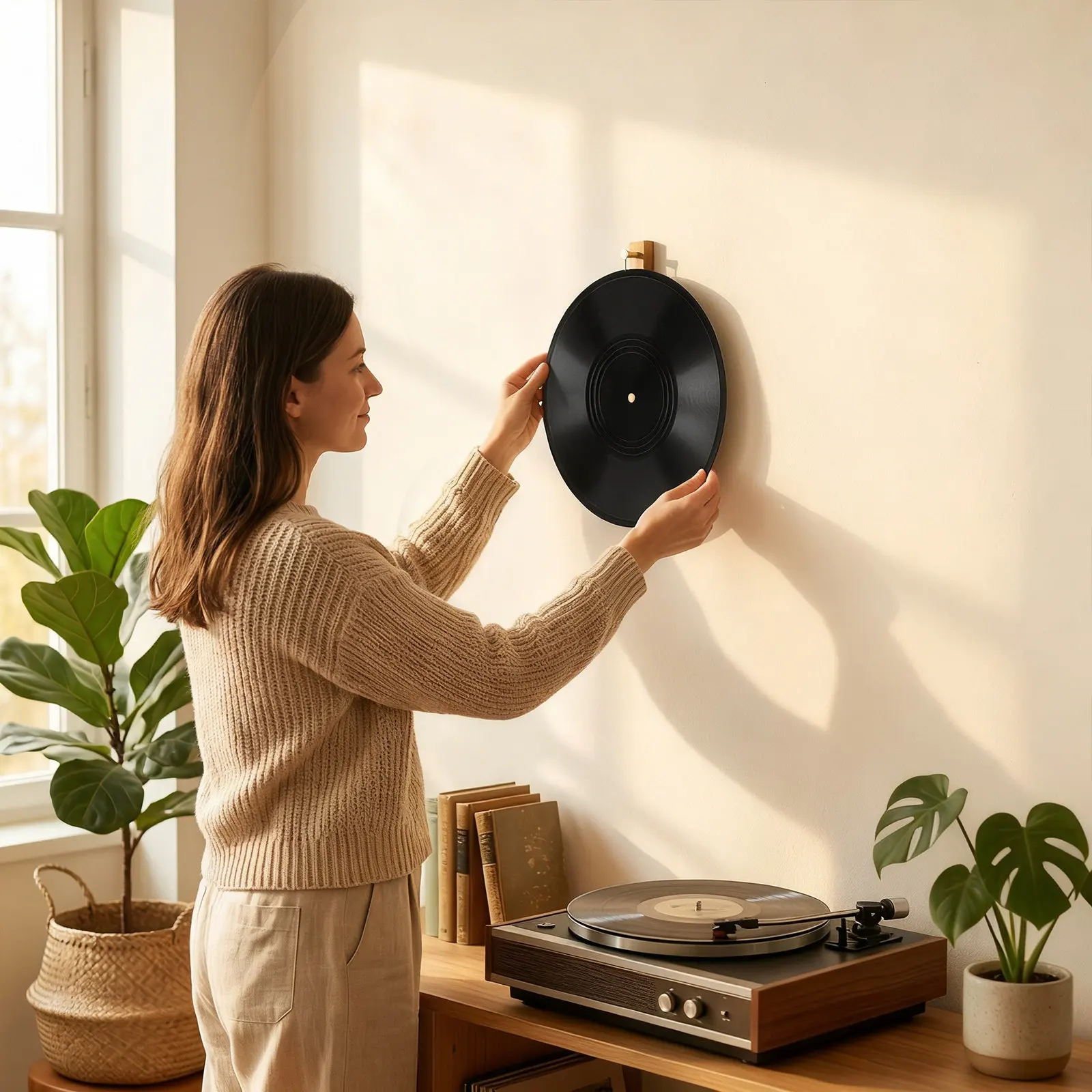 Plastic Vinyl Record Wall Decor Set Retro Record Discs for H