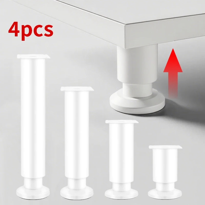 

4pcs telescopic furniture legs, adjustable height table legs, used for sofas, bed frames, tables, furniture support legs, white