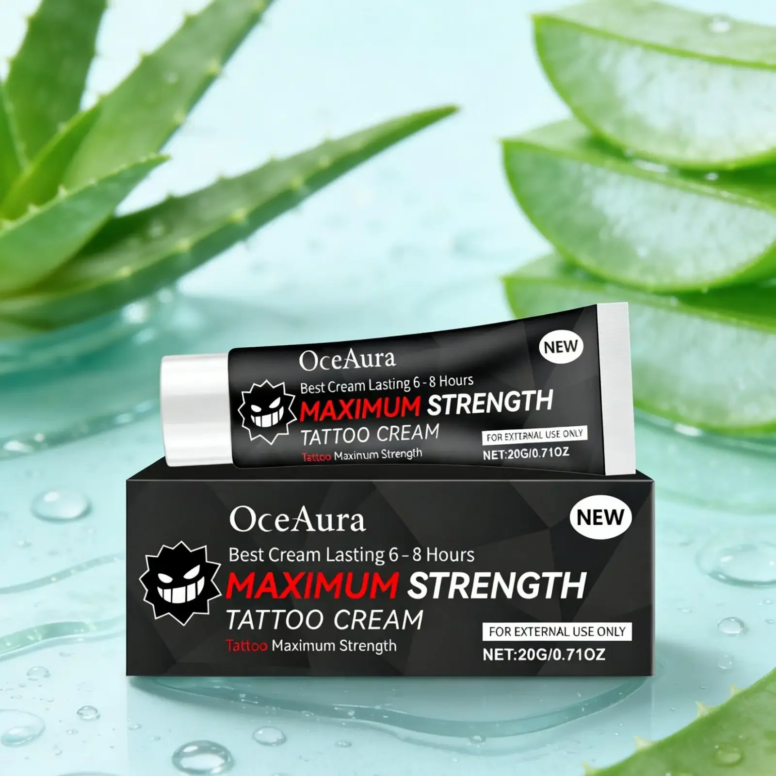OceAura Tattoo Cream Aftercare Protect Fading Color Deep Hydration Calming Skin Soothing Aloe Vera Tattoo Care Cream Moisturizer
