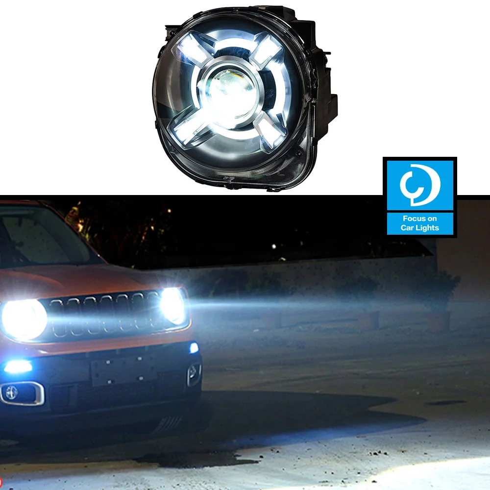 Faro anteriore per auto per Jeep Renegade 2015-2018 lampada frontale a LED Styling lente indicatori di direzione dinamici assemblaggio di accessori automobilistici