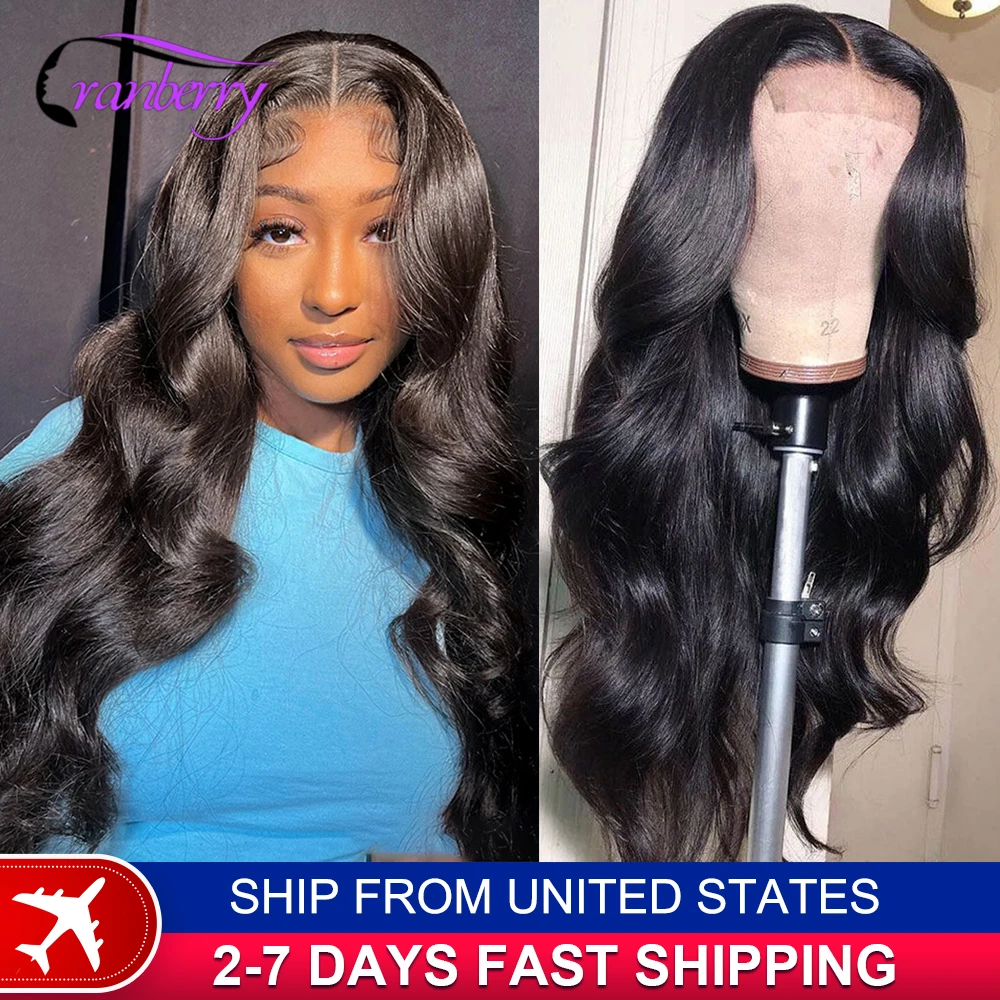 Human Hair Lace Wigs Remy Brazilian Transparent Body Wave 4x4 Lace Closure Wig 180% Density Cranberry Hair 4x4 Lace Front Wig