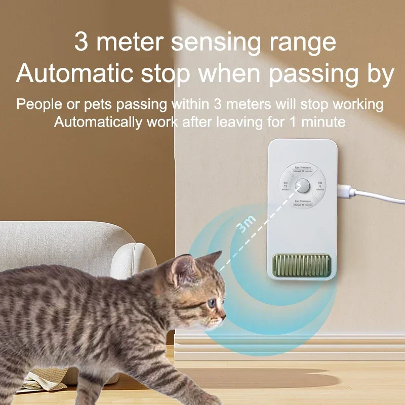 TOUA Smart Cat Odor Purifier for Cats Litter Box, USB Automatic Induction Air Cleaner for Indoor Pets Deodorization Disinfection