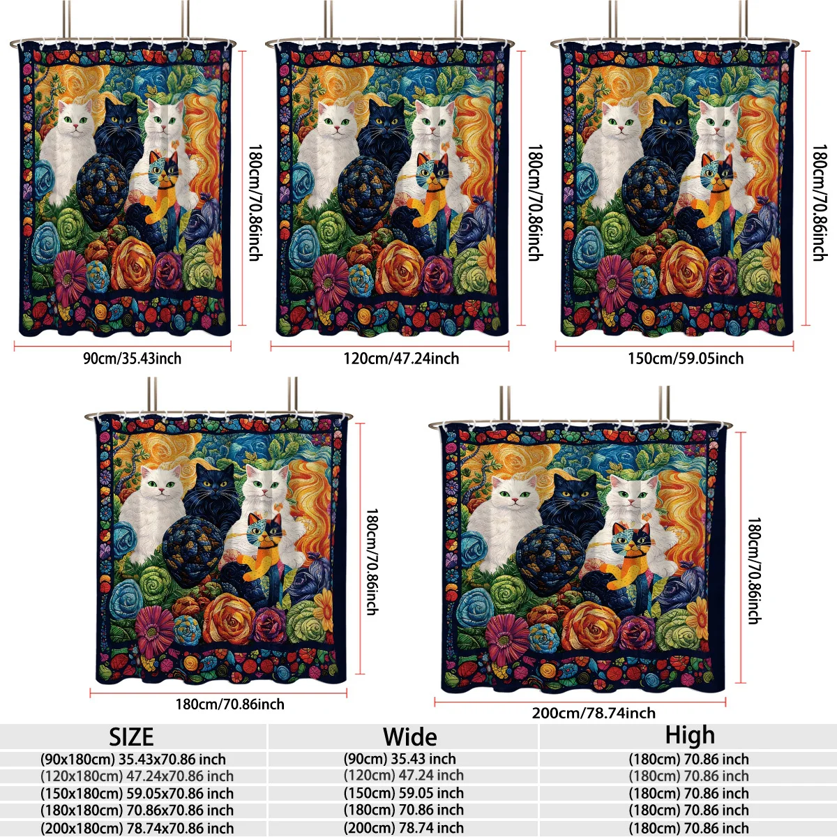 Vibrant Ornate Folk Art Three Cats And Colorful Rose Flower Framed Design Flannel  Soft Light Warm Plush 