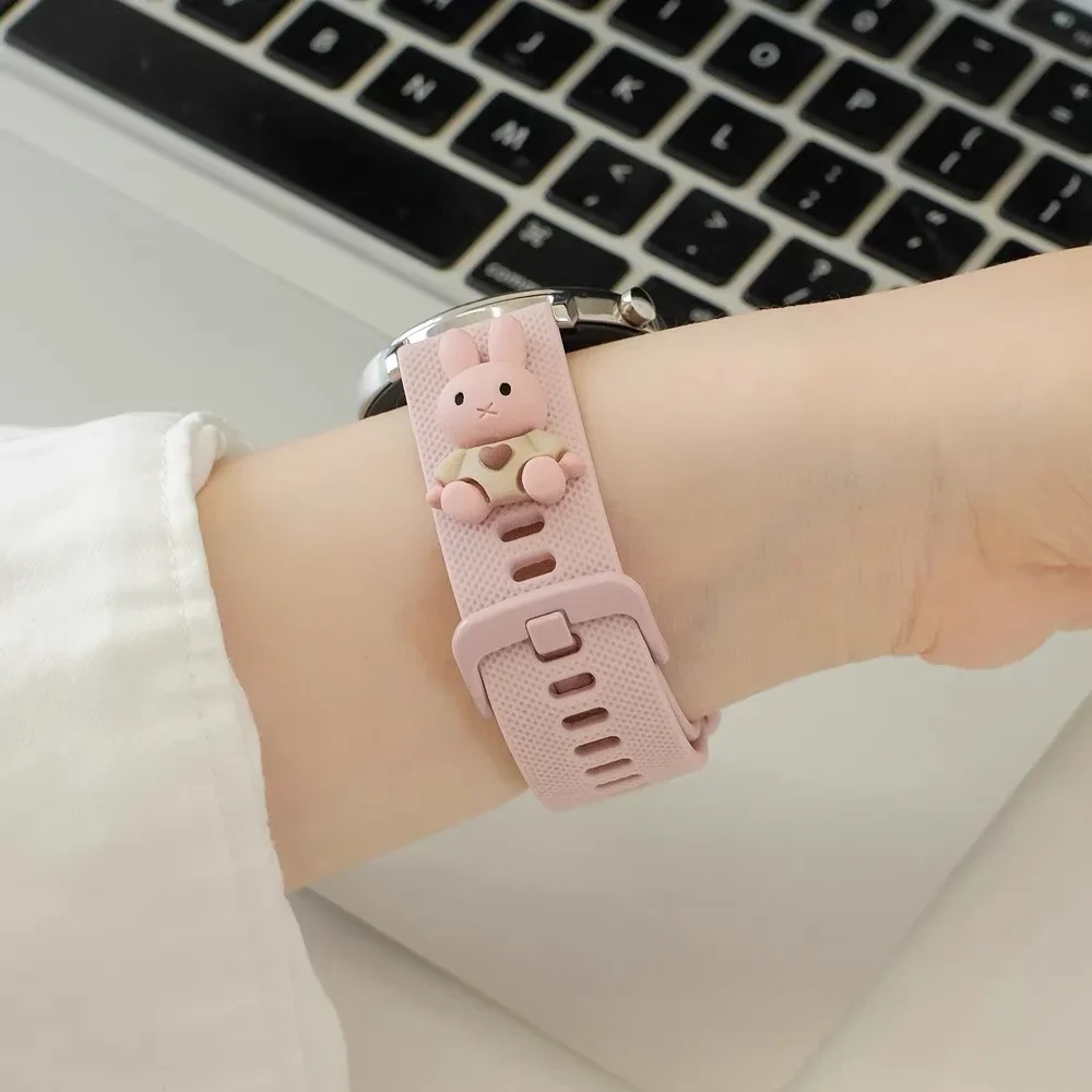 Pulseira de silicone universal 20mm 22mm 18mm para samsung galaxy watch 7 40mm 44mm pulseira 44mm 6 clássico 43mm para huawei para xiaomi