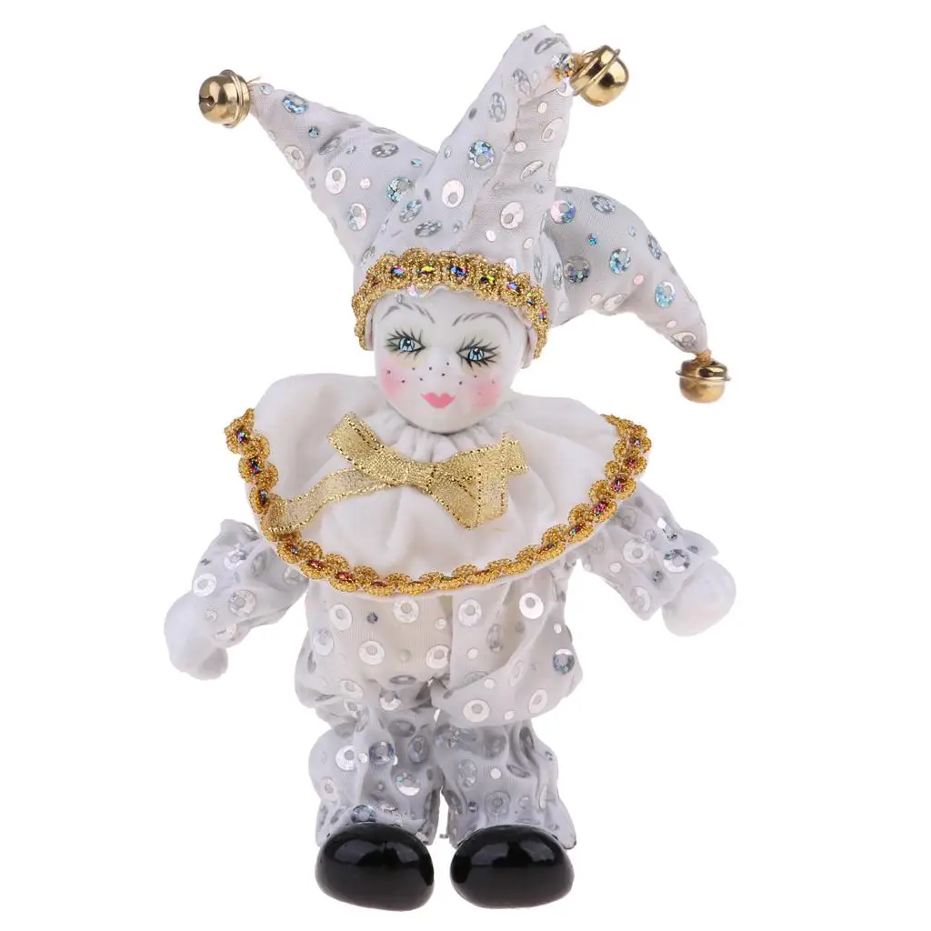 Schattige Victoriaanse porseleinen poppen Baby Angel Model Triangel Doll Harlekijnpop Speelgoed Verjaardag Festival Geschenken Ambachten Wit