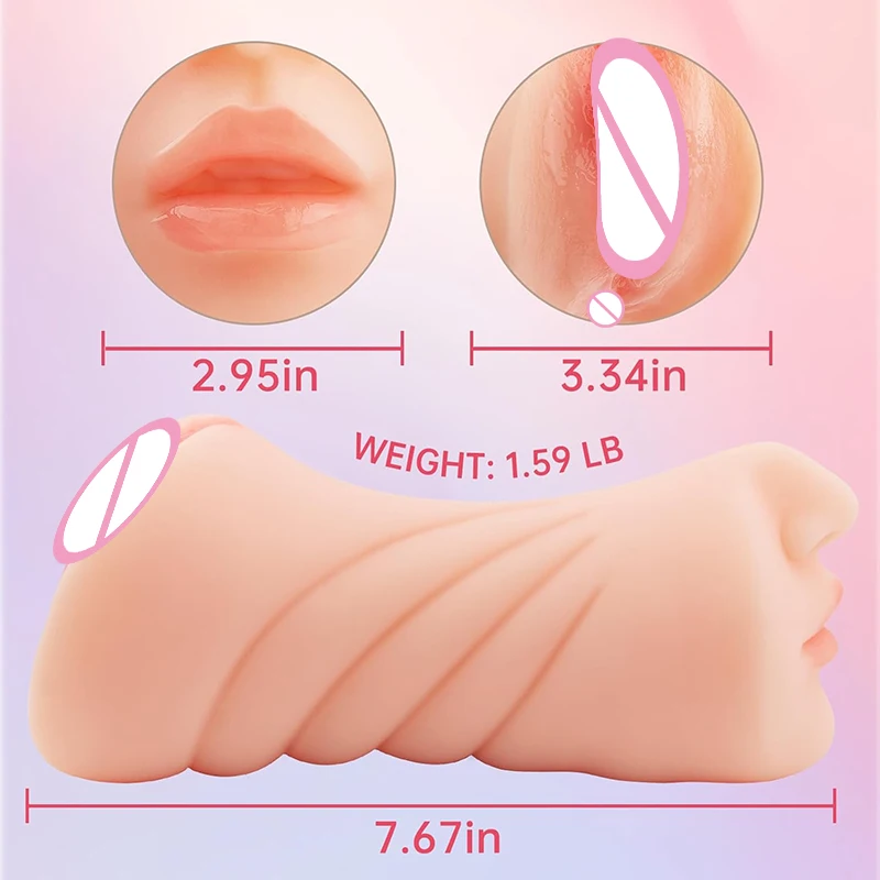 3 في 1 سيليكون TPE المهبل الشرج الاستمناء لعبة الجنس للرجال الشيطانة المهبل أنيمي جيب سنور اللسان المحمولة مقاوم للماء