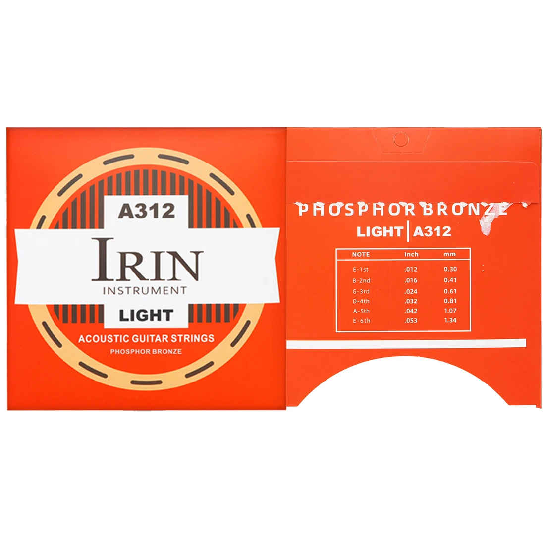 Corde per chitarra acustica IRIN Lega esagonale Acciaio ad alto tenore di carbonio Bronzo fosforoso Corde per chitarra folk Parti e accessori per chitarra