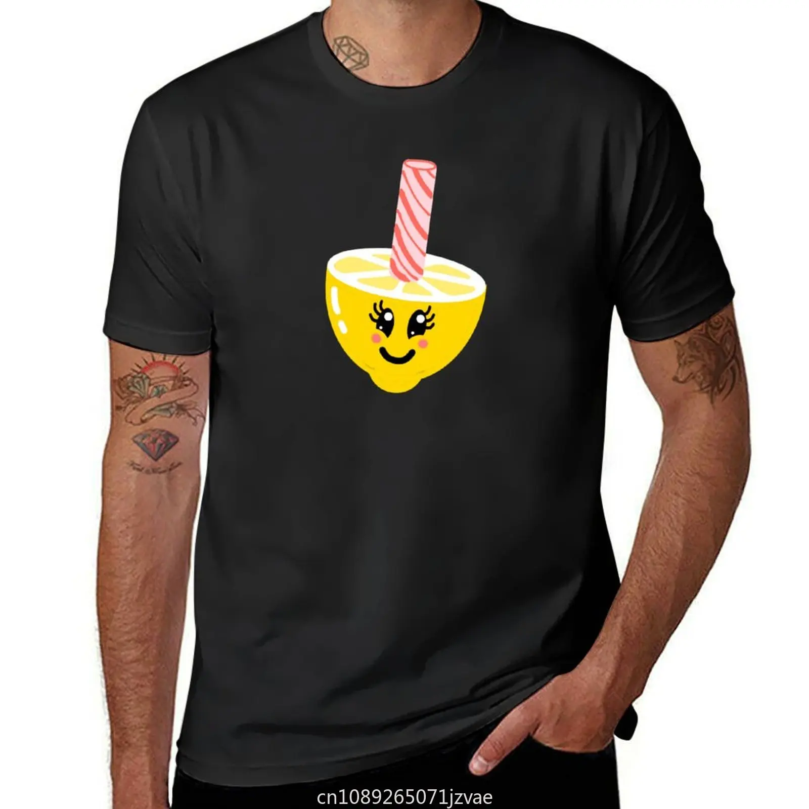 Lemon and Peppermint Stick T-Shirt plus size tops heavyweights sports fans T-shirt men