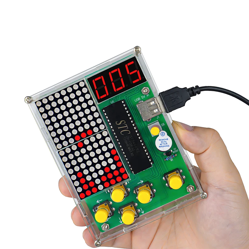 Zestaw Elektroniczny DIY do Tworzenia Pikselowych Gier, Zestawy do Ćwiczeń Lutowania, DIY Gra Wyścigowa Wężyk Samolot, Mikrokontroler 51, Zabawny Zestaw do Lutowania — zdjęcie produktu 5