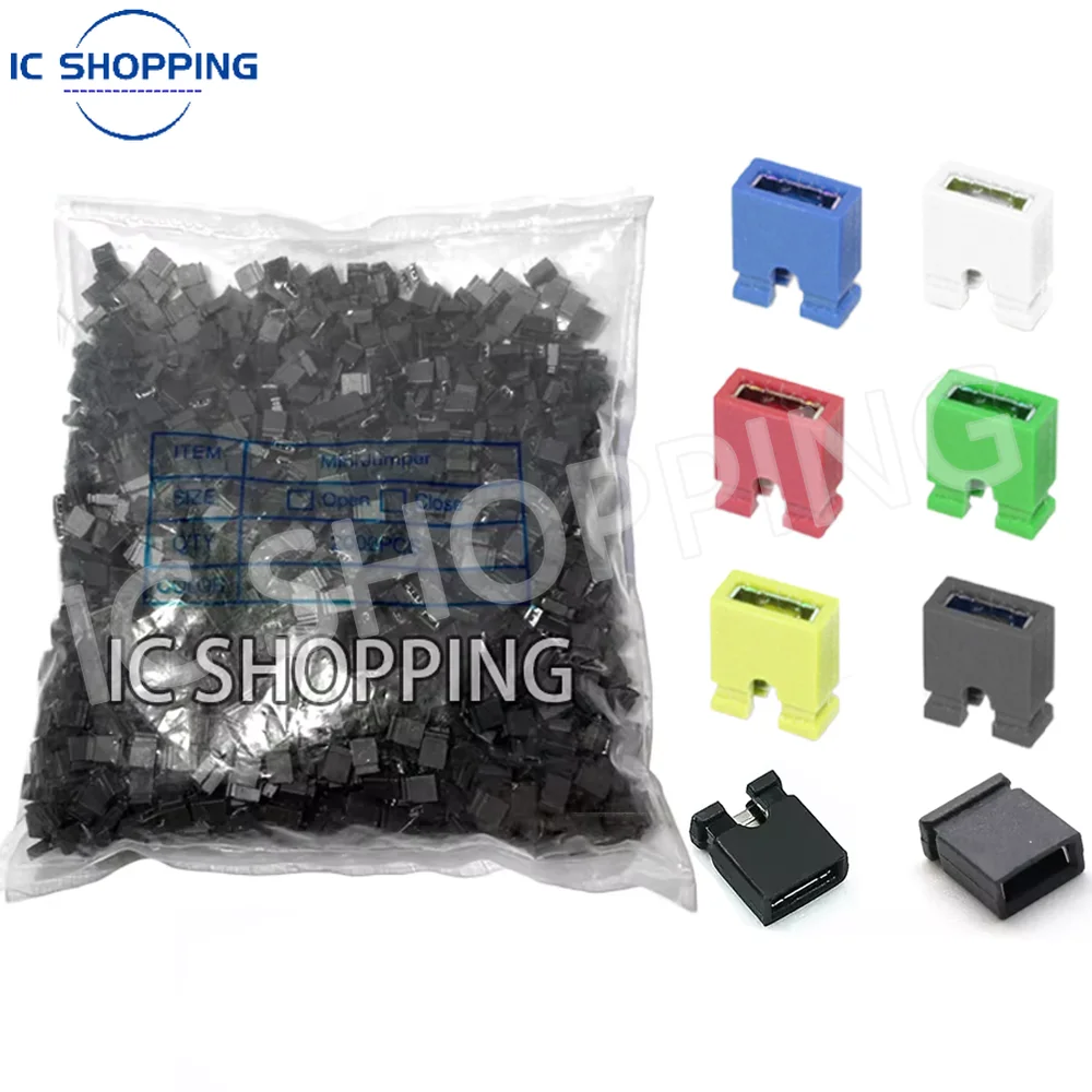 2000PCS Pitch 2.54mm Pin Header jumper shorted cap & Headers & Wire Housings Black Green Red White Yellow For Arduino