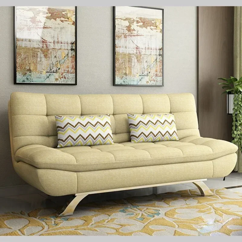Folding small apartment modern living room fabric sofa multi-functional three-person sofa bed