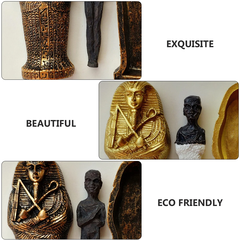 

2 set Egyptian Mummy Coffin Ornament Resin Fish Tank Landscape Decoration For Aquarium Tank Decor Pet Supplies Resin Craft