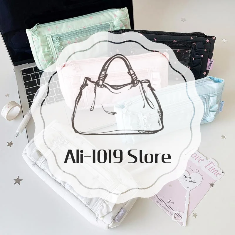 Transparent Window Pencil Case Large Capacity Badge Display Multifunctional Stationery Storage Pouch