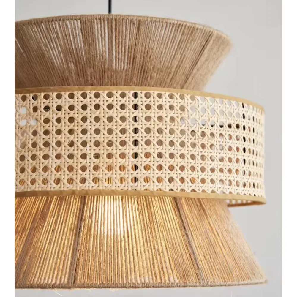 Handmade 40/50/60CM Rustic Style Chandeliers Design Pendant Lights Top Selling Rope Hanging Home Lighting Decor