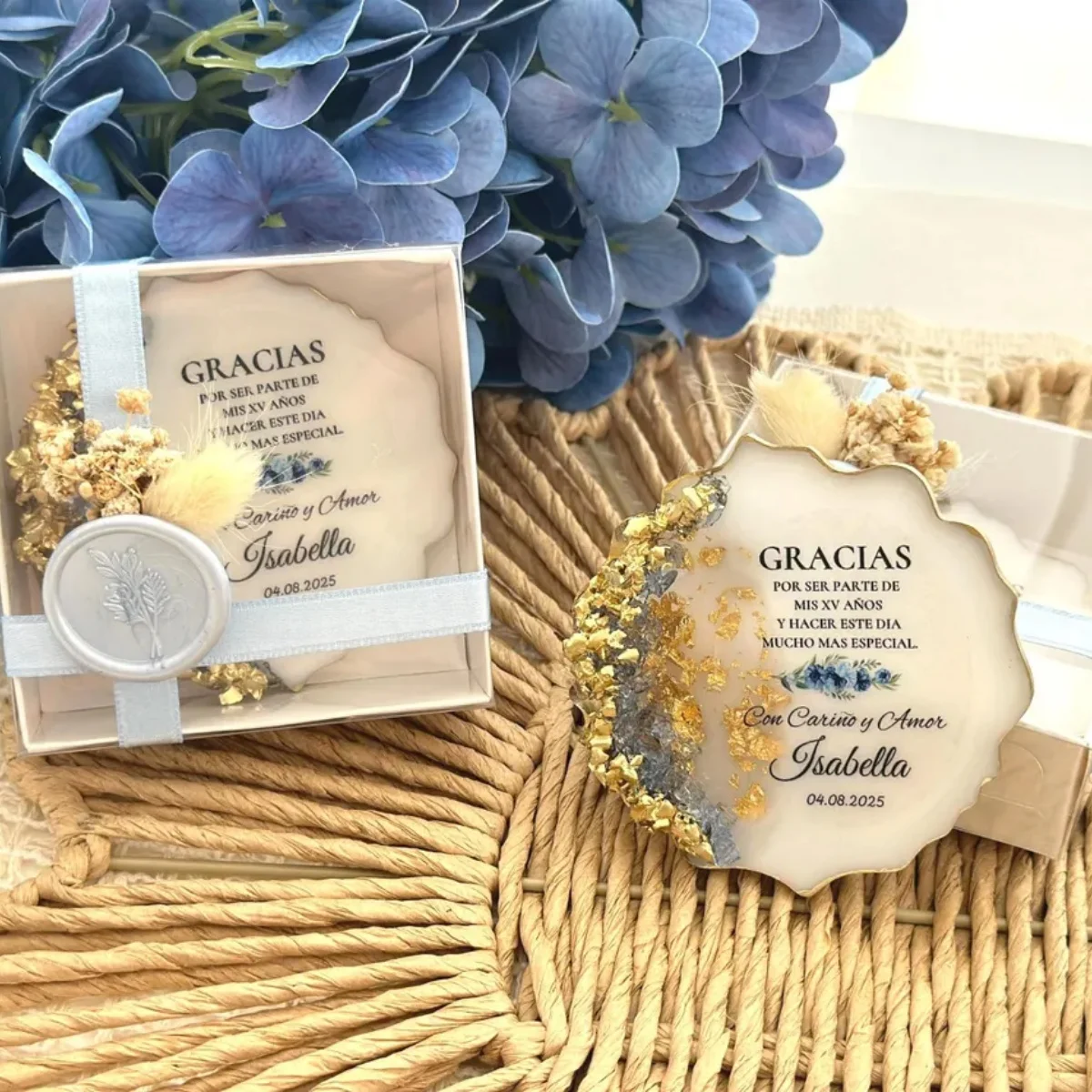 Personalized Epoxy Magnet Quinceañera Favors Elegant 15th Birthday Keepsake