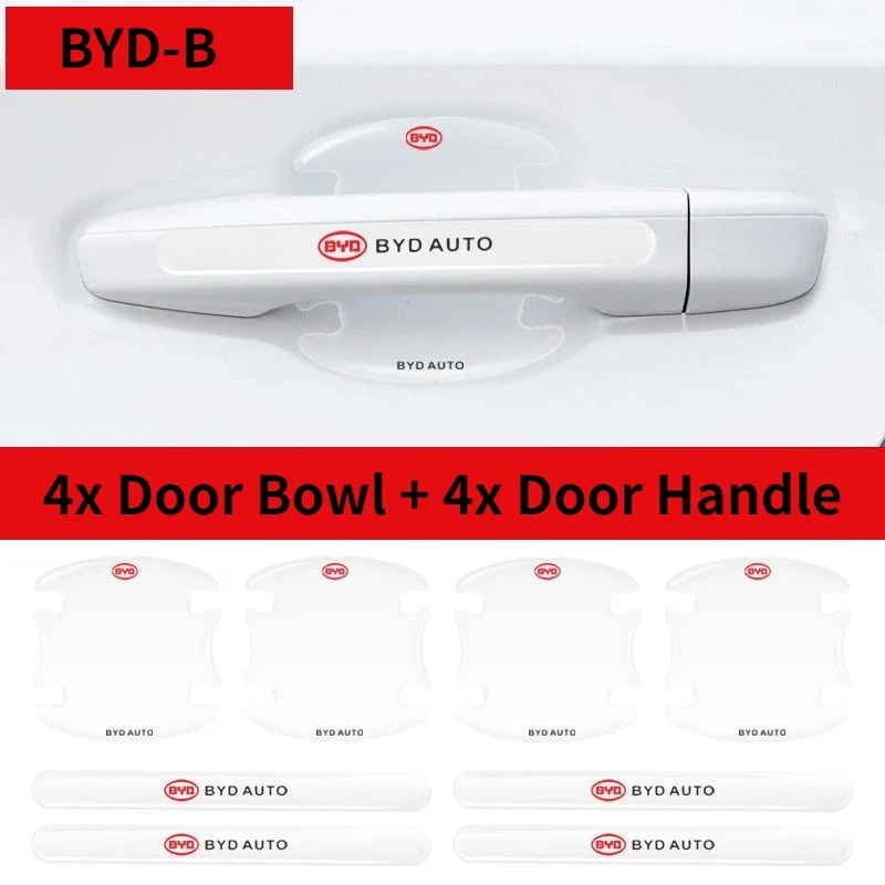 8pcs BYD Door Handle Protective Stickers - Anti-Scratch - Image 4