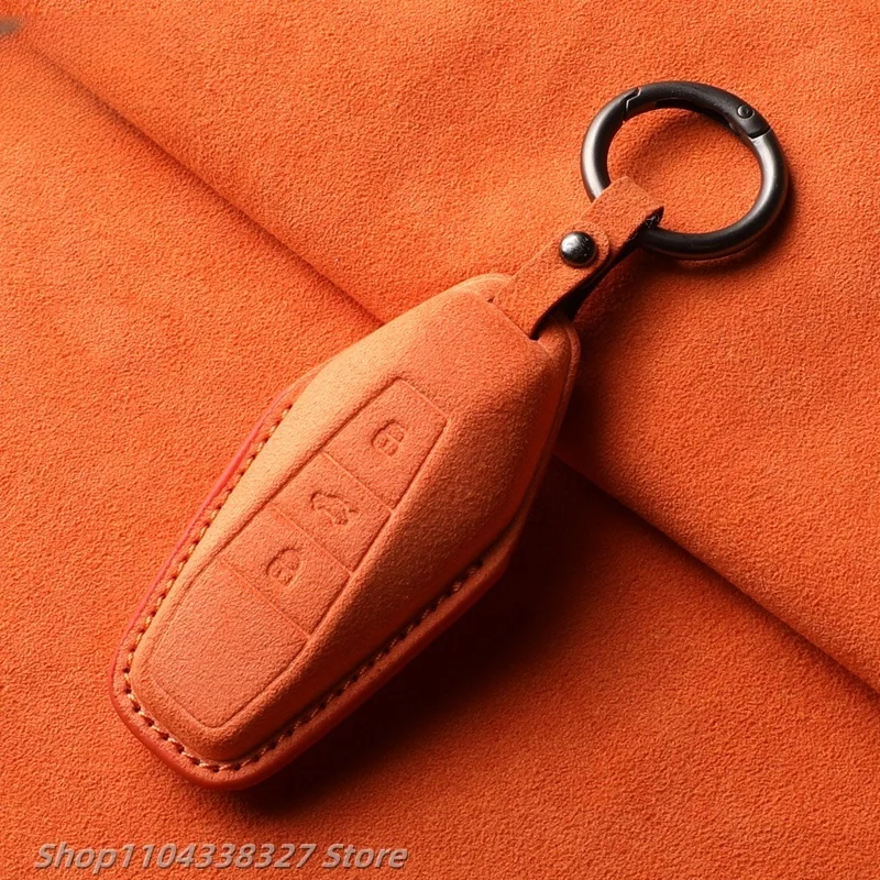 For Chery iCAR 03 Suede Key Case Comfortable Home 2024 Car Tuning Interior Accessories All-inclusive keychain