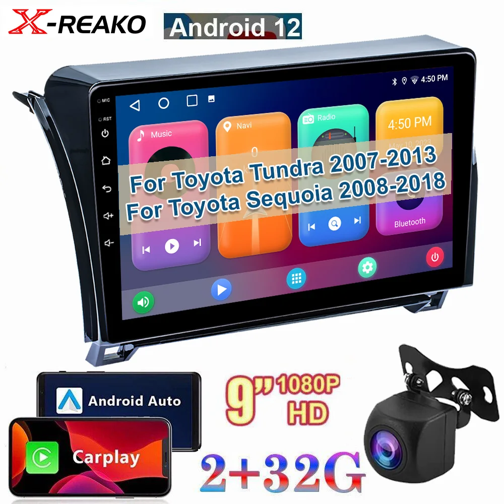 

X-REAKO Android For Toyota Tundra XK50 2007 - 2013 Sequoia XK60 2008 - 2017 Car Radio Multimedia Video Player Navigation Stereo