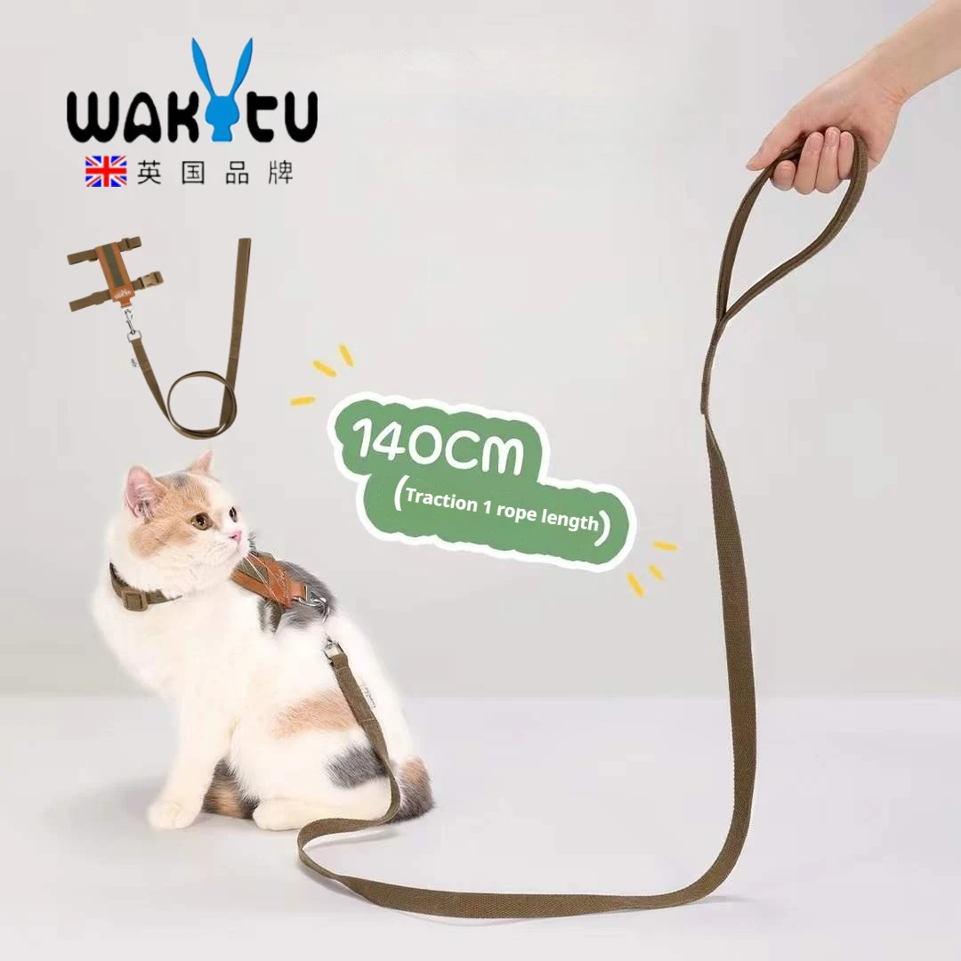 

Wakytu Cat Collars Leads Adjustable Escape Proof Harness Vest for Walking Pet Safety Reflective Outdoor Adventure Comfort Fit