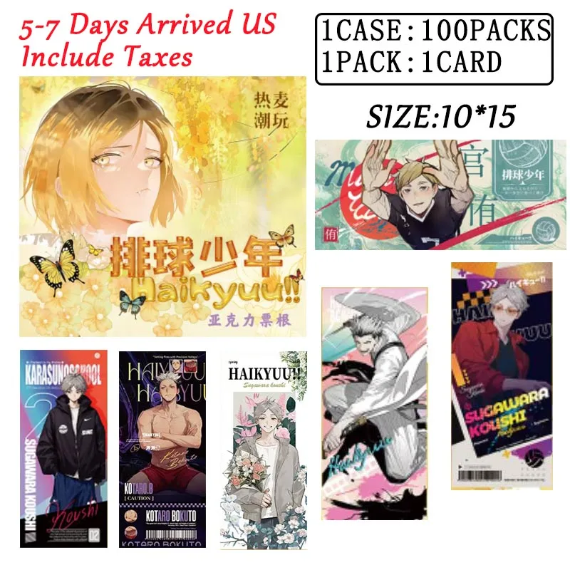

Wholesales Haikyuu Acrylic Ticket Stub Collection box Polaroid Sexy Male God Abs Series Anime Playing Cards Party Games