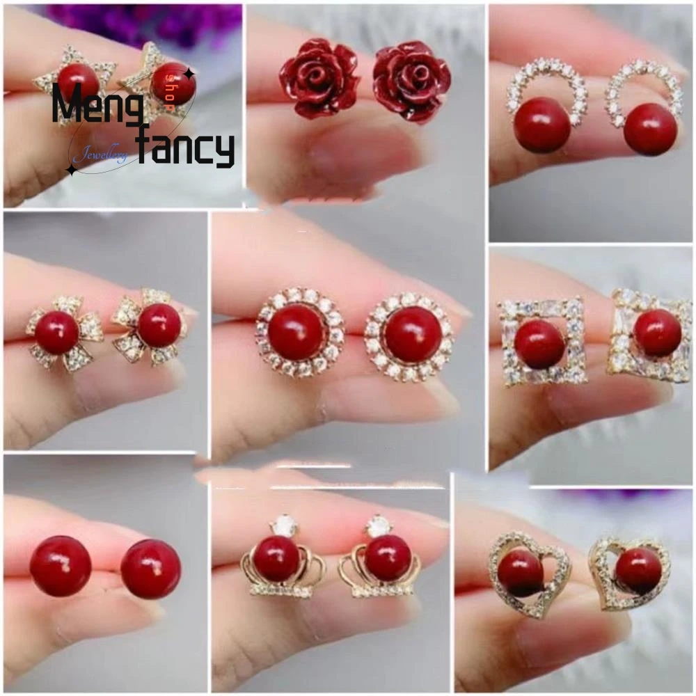 

Серьги-подвески Cinnabar в форме сердца, Модное изящное ювелирное изделие, сексуальные девушки, натуральный нефрит, роскошные креативные амуле...