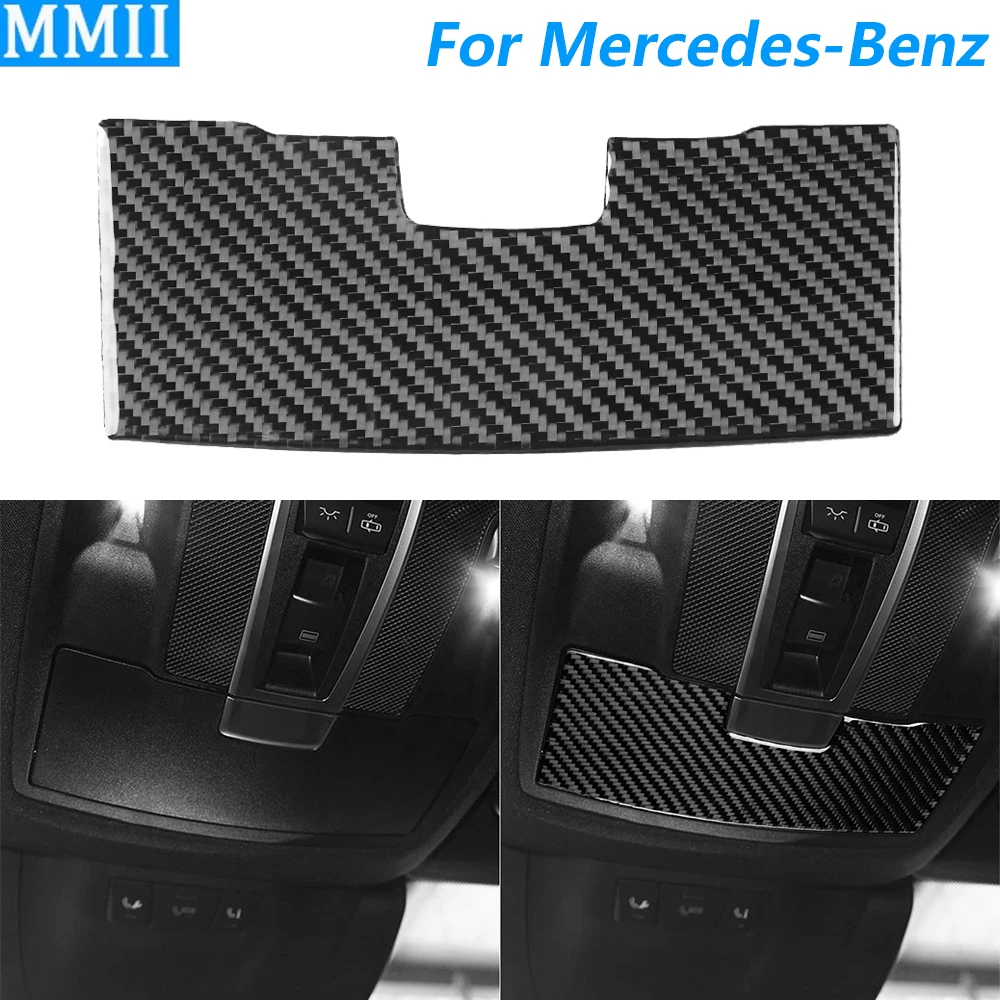 For Mercedes-Benz GLE GLS W166 2016-2019 Carbon Fiber Front Roof Glasses Storage Box Panel Cover Trim Car Accessories Sticker view 3