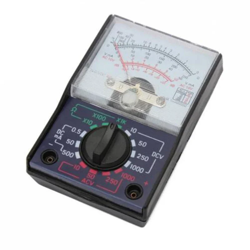 250mA Ammeter Analog Multimeter w/ Test Pen DC/AC 1000V Resistance MF-110A Meter Voltmeter Portable Useful Tool New