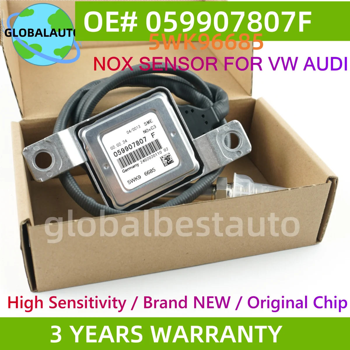 

059907807F 5WK96685 Высококачественный НОВЫЙ датчик оксида азота для Audi Q7 VW Touareg TDI 3.0L-4.6L 2009-2014 059907807 F 5WK9 6685