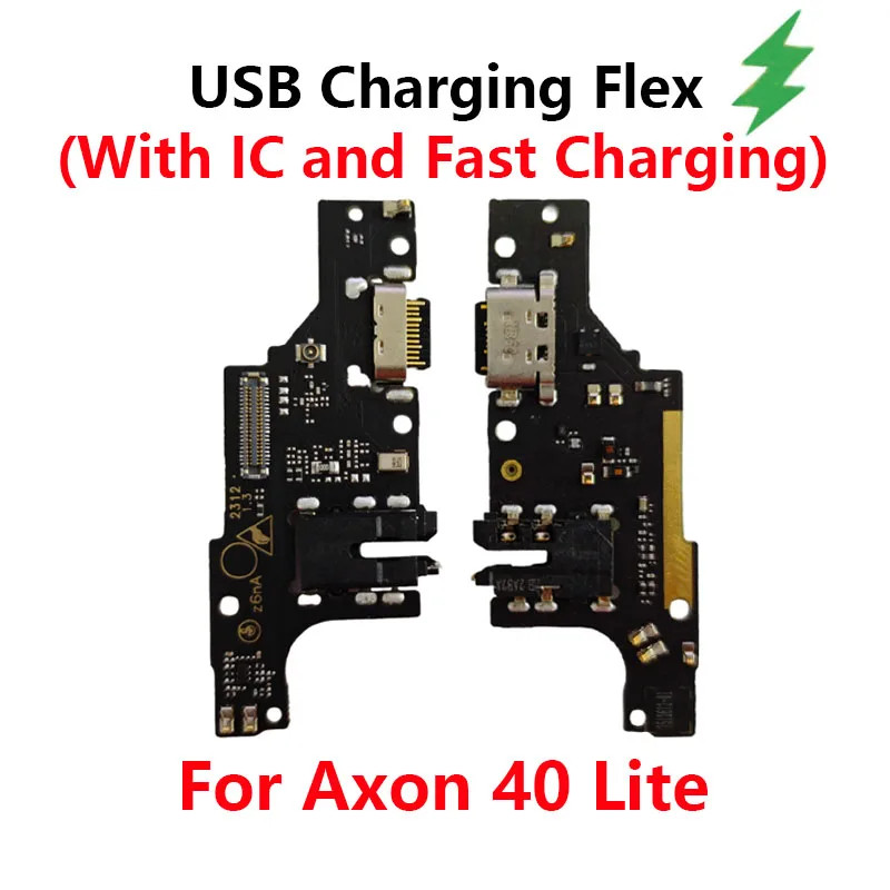 

For ZTE Axon 40 Lite USB Charging Board Dock Port With IC and Fast Charging Flex Cable Repair Parts