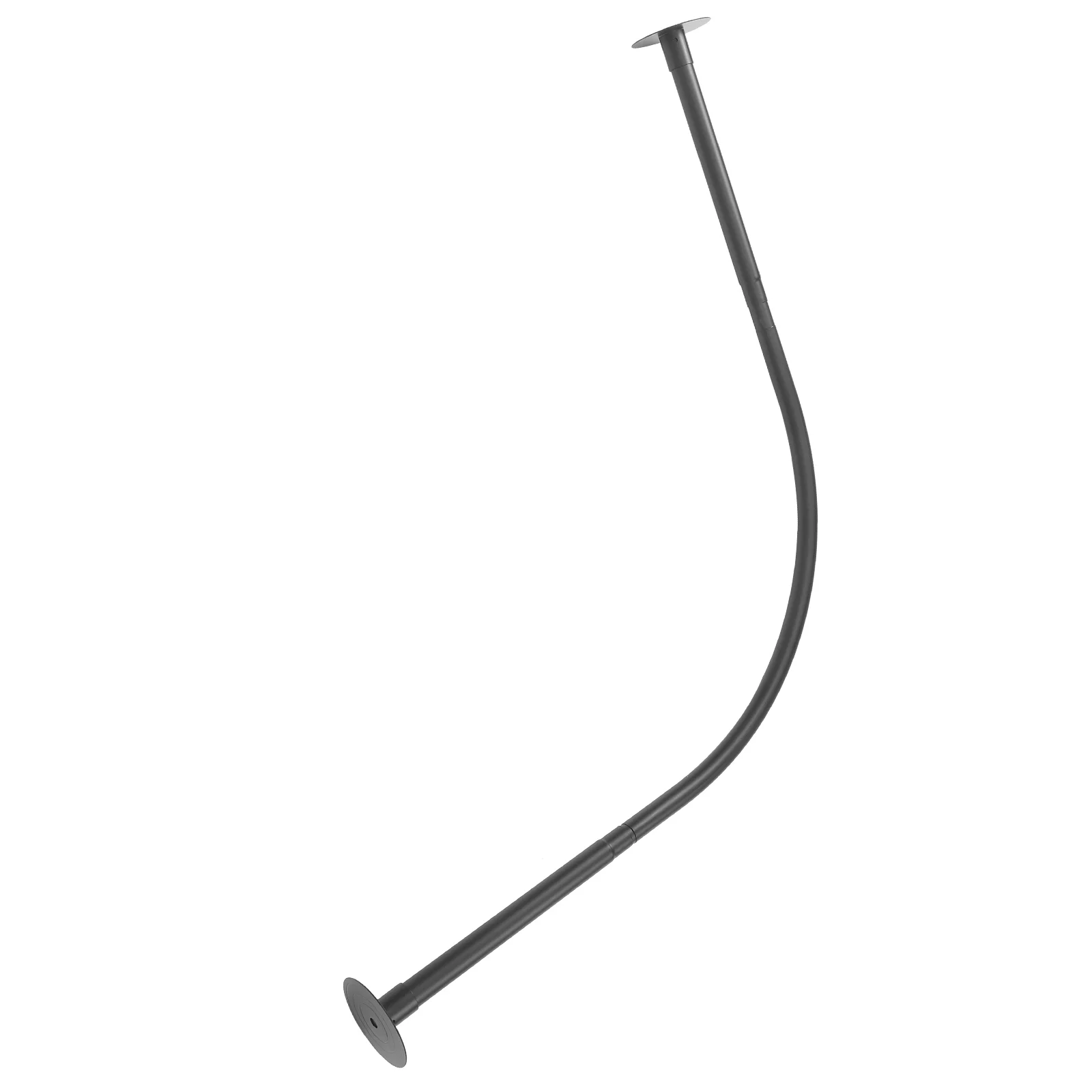 

Curved Shower Rod Telescopic Bathroom Window Nail Free 201 Stainless Steel Expandable Tension No Drill Black A Style Clothes