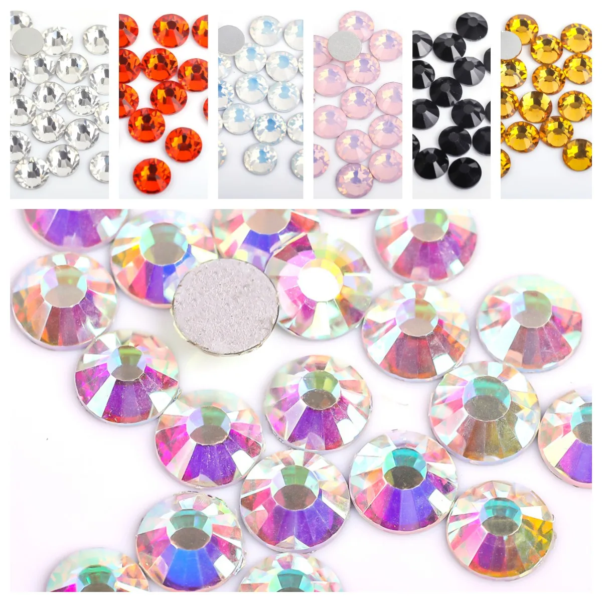 

SS12 Multi Colors Crystal AB 3D Flat Back Non Hotfix Nail Art Rhinestones Decoration