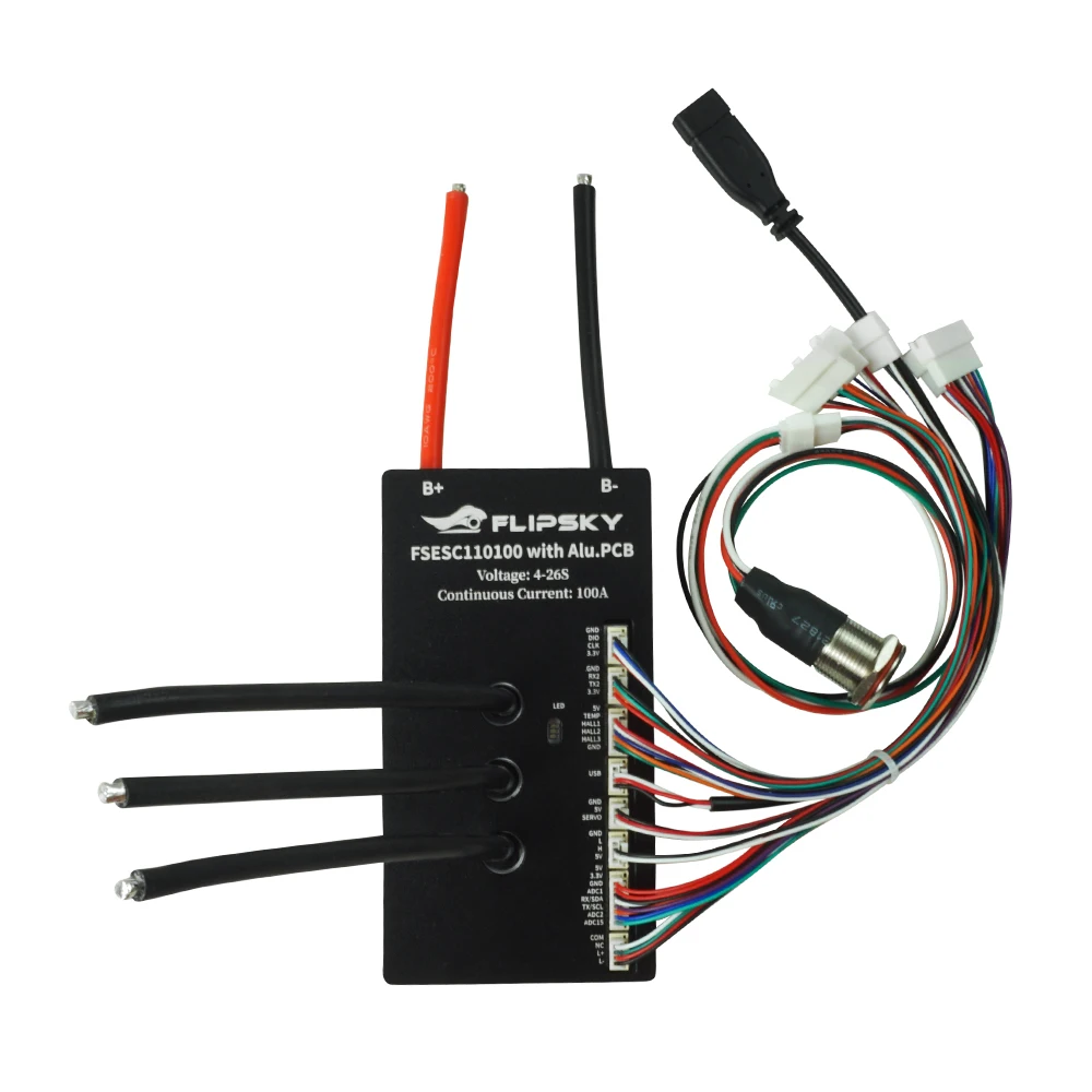 Flipsky FSESC 110100 Высоковольтный 110 В с алюминиевой печатной платой на основе VESC для боевого робота, доски для серфинга, робота AGV