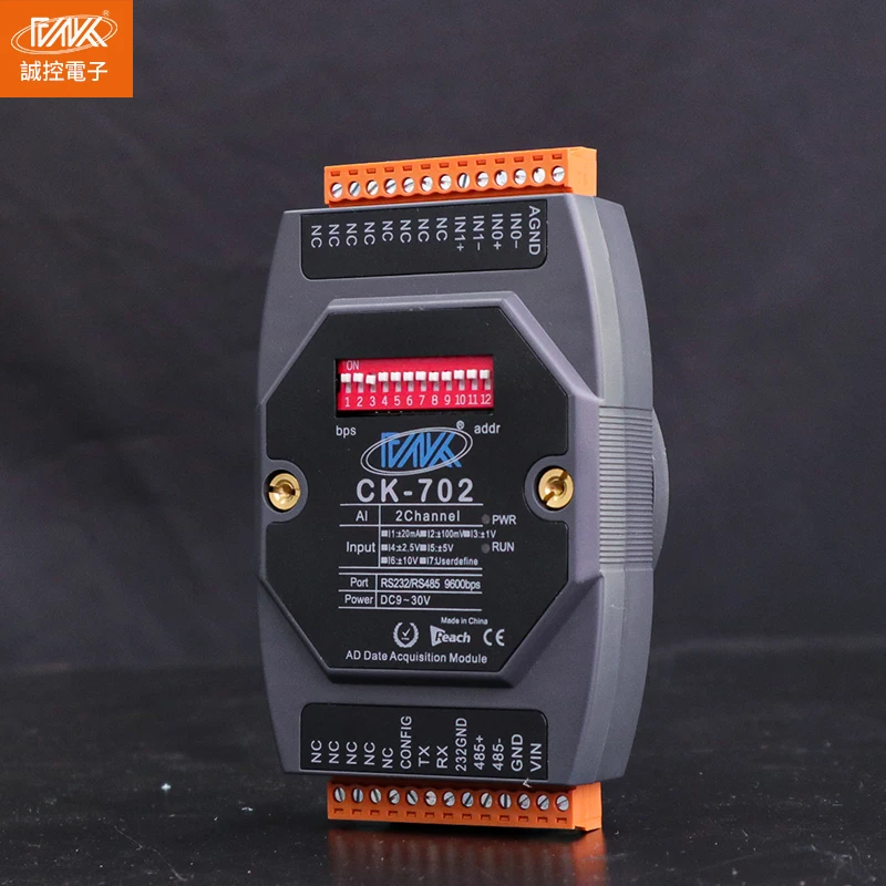 CK-702 2AI RS485 Port Modbus RTU بروتوكول لوحة تطوير الإدخال التناظرية مع وحدة اكتساب تناظرية 4-20mA 0-10V #3