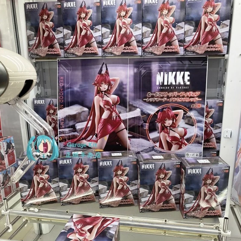 

Hot 12cm Original Furyu Anime Game Goddess Of Victory: Nikke Red Hood Nonsense Red Noodle Stopper Model Toy Figures