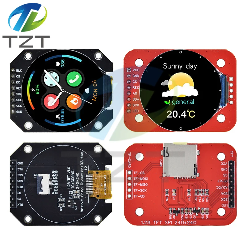 1/3pcs TFT Display 1.28 Inch TFT LCD Display Module Round RGB 240*240 GC9A01 Driver 4 Wire SPI Interface 240x240 PCB For Arduino