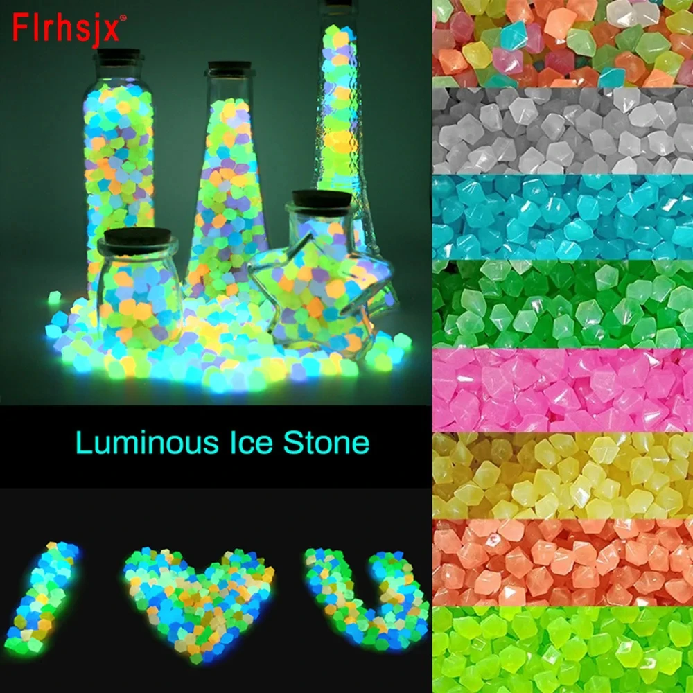 100Pcs Garden Decoration Pebbles Luminous Stone Glow In Dark Decorative Pebbles Outdoor Fish Tank Aquarium Decoration