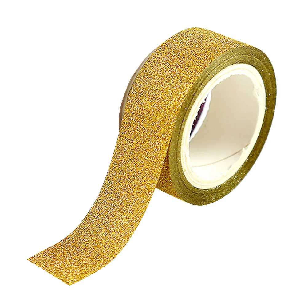 

Glitter Washi Tape Golden Foil Adhesive Paper Sticker For Diy Decor Craft Masking Tape Scrapbooking School Office Supplies