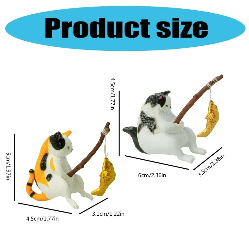 Interesting Animal Model Kitten Fence Statue Tiny Kitten Animal Statues Aquarium Tanks Kitten Figurines Ornament