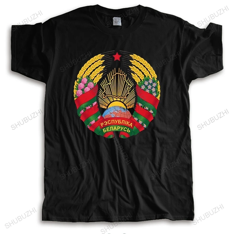 National Emblem Of Belarus T Shirt Men Short Sleeve Belarusian Pride T-shirt Printed Tee Tops Cotton Slim Fit Tshirt Merchandise