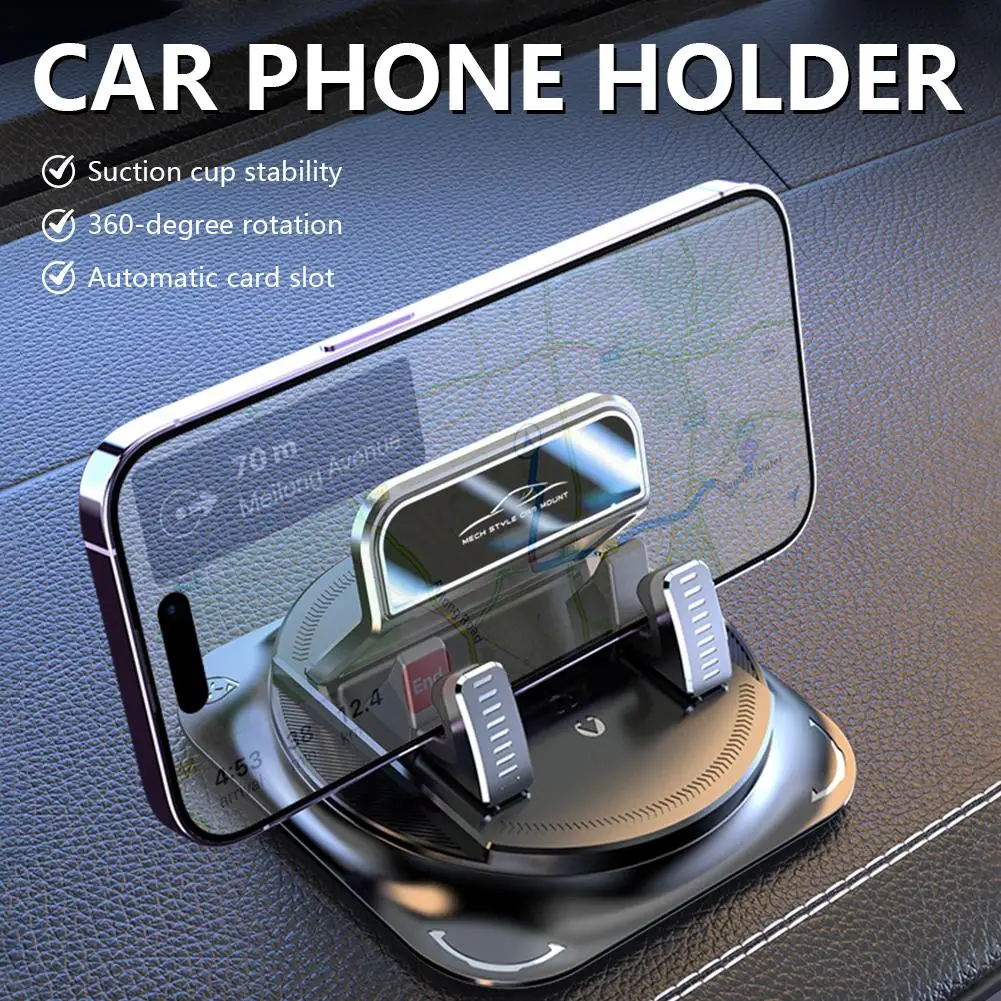 Suporte Universal para Telefone de Carro Rotativo em 360 Graus, Suporte para Painel do Carro, Instalação Fácil, Suporte para Celular Veicular