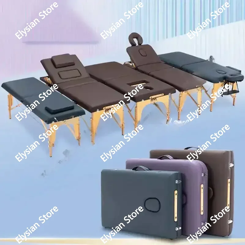 Wooden Folding Portable Massage Table Lash Tattoo Knead  Bed Physiotherapy Adjust Camilla Masaje Beauty Furniture KMMT