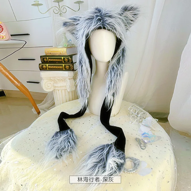 Weiche Plüschmütze für warmes Anziehen, Anime-Cosplay-Mütze, weihnachtliches Rentiergeweih, geeignet für Feiertags-Halloween-Partys