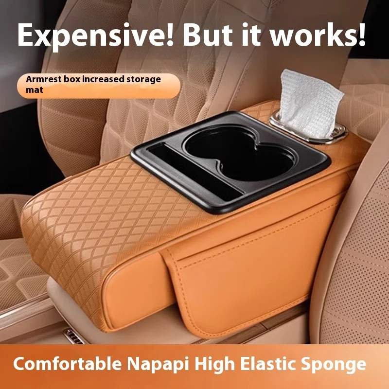 

Car Center Console Armrest Pillow, Waterproof Leather Arm Rest Protector Cushion, Interior Car Accessories