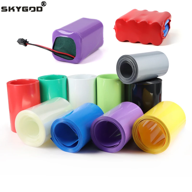 12Colors! 1m 18650 Lipo Battery PVC Heat Shrink Tube Pack 7mm ~ 103mm Insulated Film Wrap Case Wire Protection Cable Sleeve