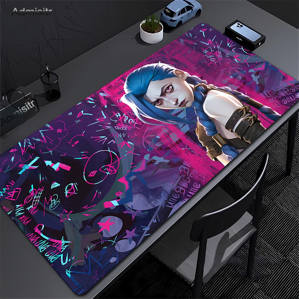 JINX VI Mousepads MousePad Keyboard Mouse Pad 400*900mm Anime Arcane Mats Gaming Accessories Gamer Carpet Rug LOL Large Desk Mat