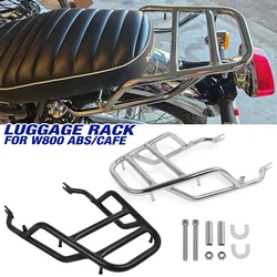 Motocicleta suporte de bagagem traseiro para KAWASAKI W800, W650, W400, preto, Sissy Bar, prateleira e encosto, Touring cauda ferroviário, transportador de carga, segurar